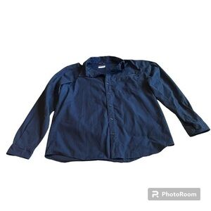 Men’s Columbia “advanced evaporation” navy blue button down outdoors shirt